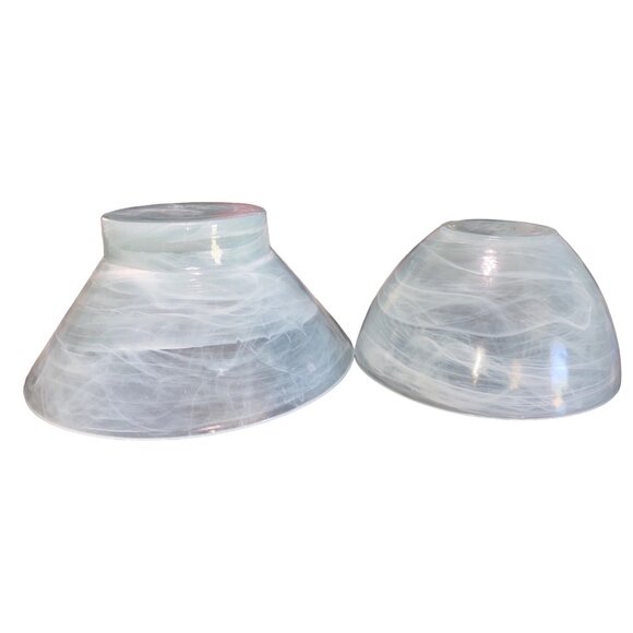 Onda Artisan Glass Bowls 11" Angular & 9" Round - Picture 4 of 15